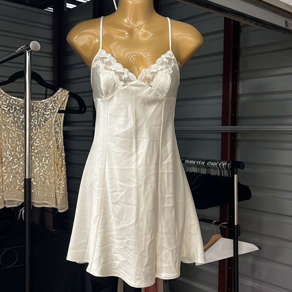 White silk slip